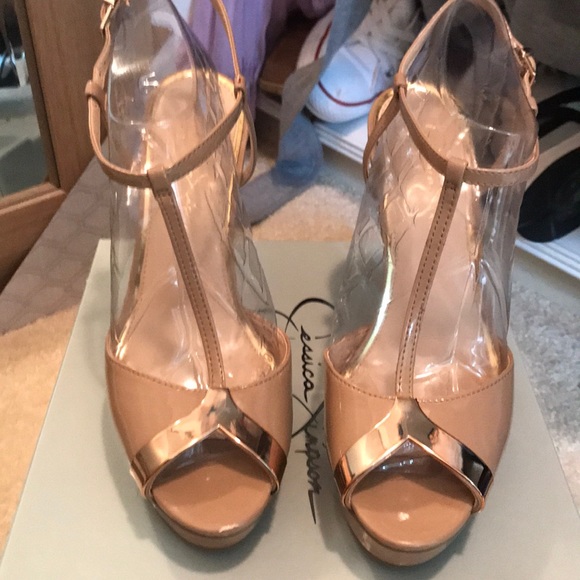 rose gold patent heels